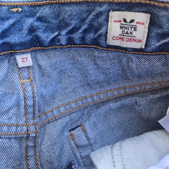 Levi's 501 Women's Blue Denim Distressed Raw Hem Button Fly Cutoff Shorts Sz 27 - Picture 4 of 8